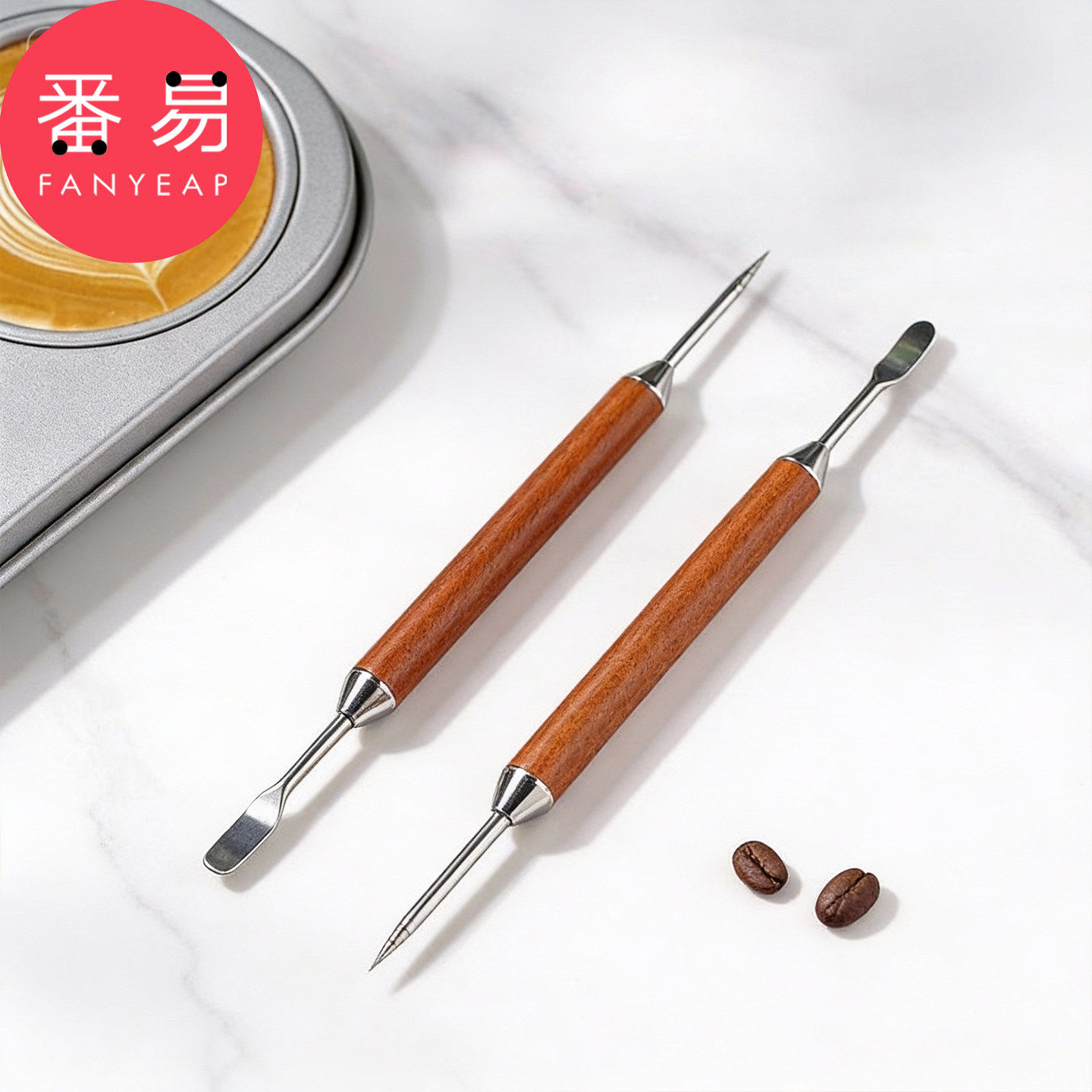 拉花针A1pq808-木柄咖啡拉花针拿铁咖啡钩花针花式咖啡拉花笔,淘宝优惠券,粉丝福利购,淘宝优惠卷