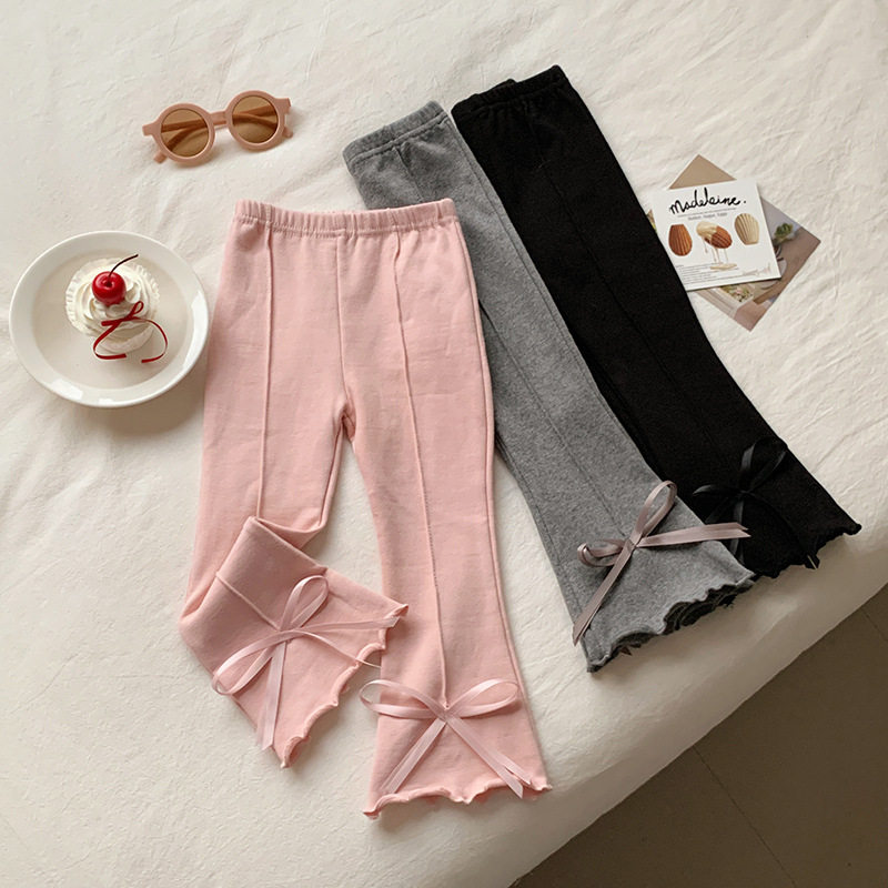 2026春季新款中小童百搭裤子女宝宝洋气蝴蝶结韩版时尚喇叭裤,淘宝优惠券,粉丝福利购,淘宝优惠卷