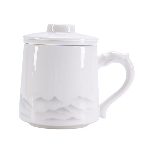 陶瓷茶水分离办公杯带盖家用泡茶中式轻奢马克杯教师节国庆礼盒装 - 图3