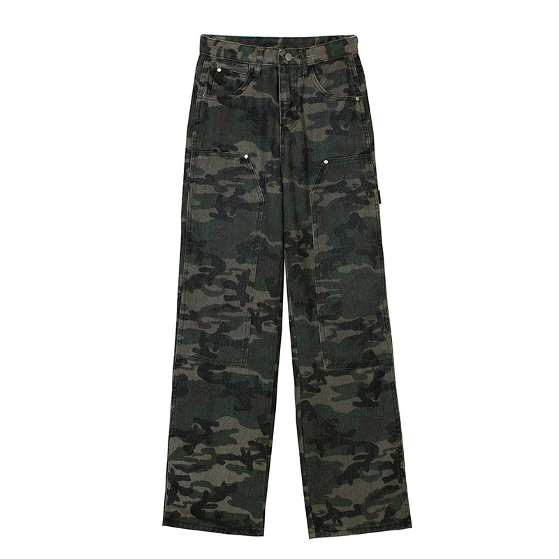 oroi2022新款美式复古女街头阔腿裤 oroi牛仔裤