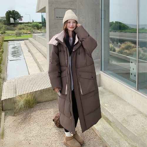 超好看长款过膝羽绒服女2025冬季新款高级感加厚白鹅绒面包服外套 - 图2