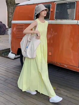 170 Tall Long Dress Ankle-length Fairy Super Fairy Sleeveless Vest Dress Extra Long Floor-length Ankle-length Dress Summer