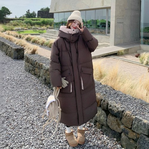 超好看长款过膝羽绒服女2025冬季新款高级感加厚白鹅绒面包服外套 - 图3