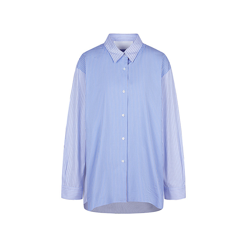 【SAMUEL系列】LESS春棉质OVERSIZE宽松条纹衬衫女2P3212650