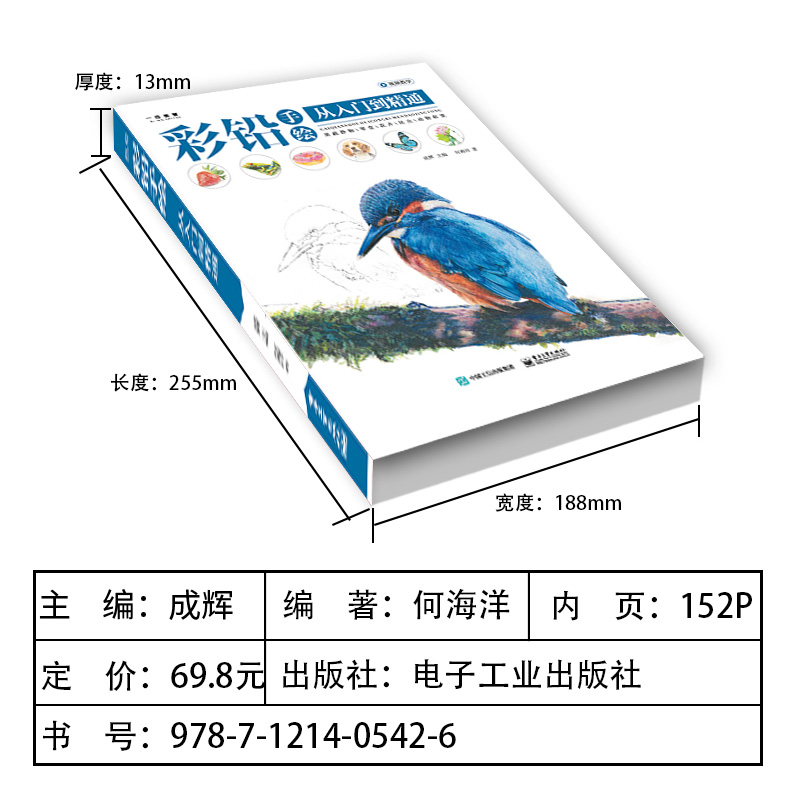 一线美誉 彩铅手绘从入门到精通 成辉何海洋基础知识水果零食花卉昆虫动物中小学生从零起步专题技法训练素描静物绘画教材新书籍 - 图0