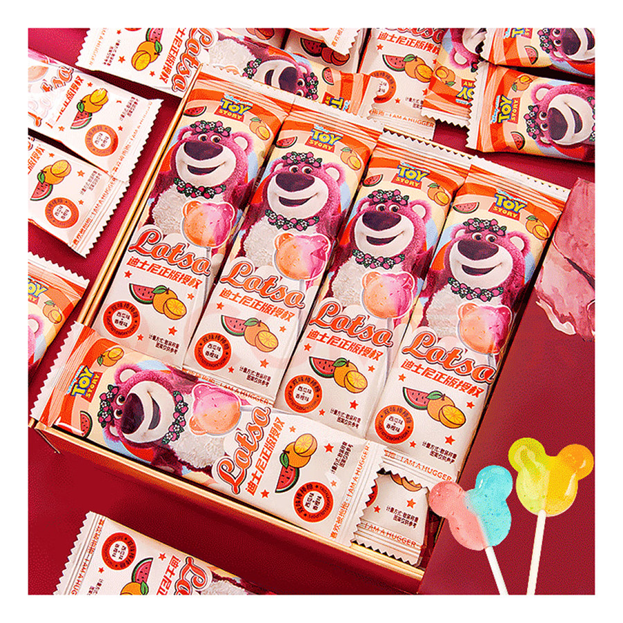 迪士尼双味棒棒糖草莓熊卡通结婚喜糖果什锦儿童节礼物小零食糖果,淘宝优惠券,粉丝福利购,淘宝优惠卷