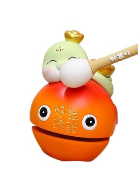 树脂木鱼摆件办公室新款工位装饰礼物教师节礼品桌面解压可爱玩具