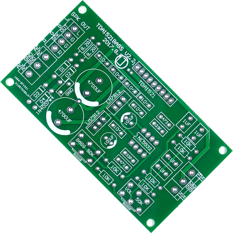 TDA1521前后级一体化功放板 带音调音量控制 成品板 套件 PCB空板 - 图3