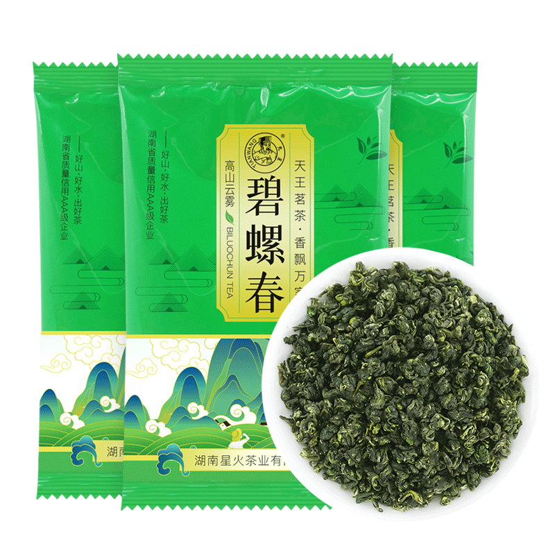 碧螺春绿茶2024新茶叶浓香型茶叶散装袋装洞庭湖南碧螺春100g