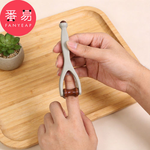 按摩器/手指B1pq301-手指按摩器木质滚轮刮手指手部关节夹家用 - 图1