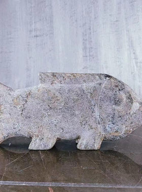 玉石石头鱼摆件玄关雕塑新中式