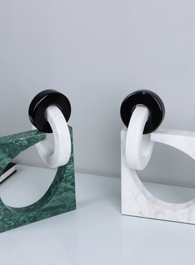 几何圆环摆件客厅装饰品大理石