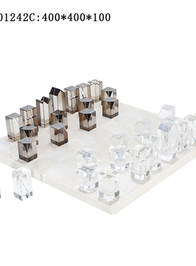 国际象棋样板间装饰品大理石摆件