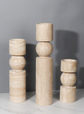 轻奢主义黑色大理石烛台样板间