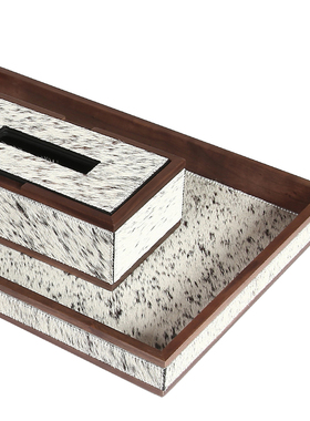 现代轻奢白色马毛托盘样板间