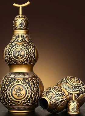 包邮开口铜葫芦纯铜装饰摆件