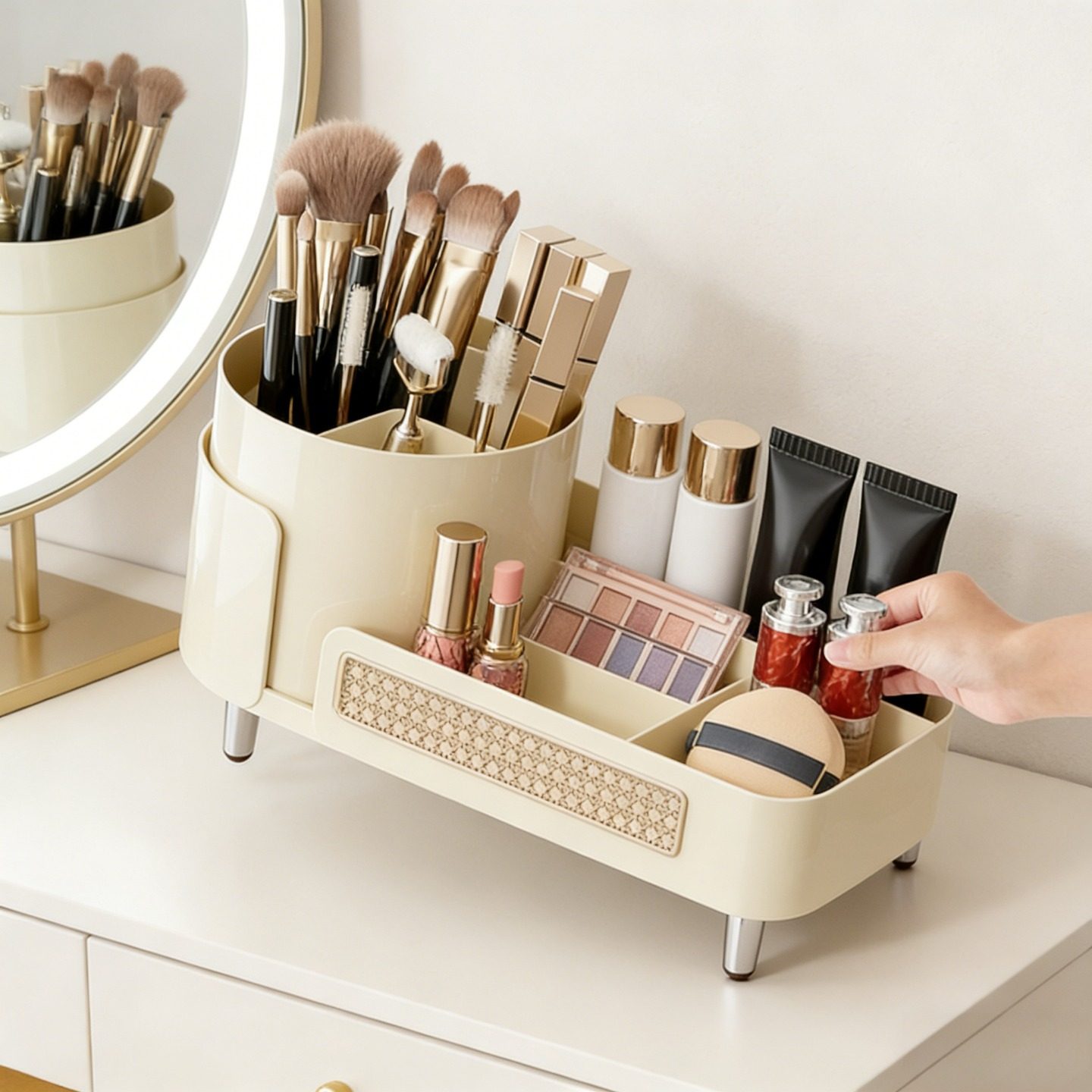 ins收纳旋转梳妆台化妆眼影桌面笔筒化妆品口红收纳盒置物架ins风,淘宝优惠券,粉丝福利购,淘宝优惠卷