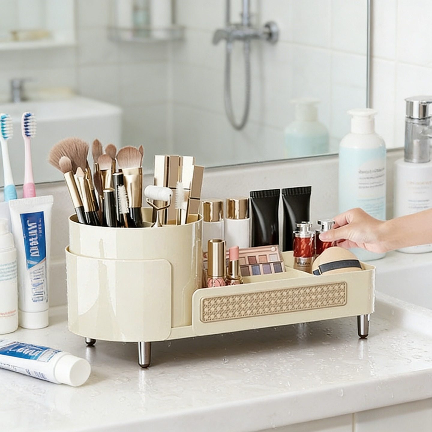 ins收纳旋转梳妆台化妆眼影桌面笔筒化妆品口红收纳盒置物架ins风,淘宝优惠券,粉丝福利购,淘宝优惠卷