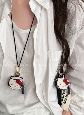 可爱kt猫小包长款挂脖项链女钥匙扣挂件甜美高级感少女心眼镜配饰