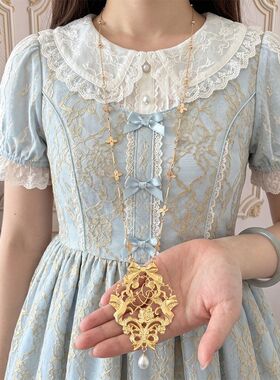 「待繁花盛开之时」洛丽塔配饰镂空雕花项链女二次元饰品蕾丝风