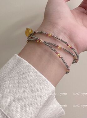 Meet again 落满枝 新中式民族风手作串珠项链复古锁骨链