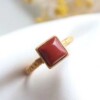 S925 inlaid imitation southern red agate ring retro