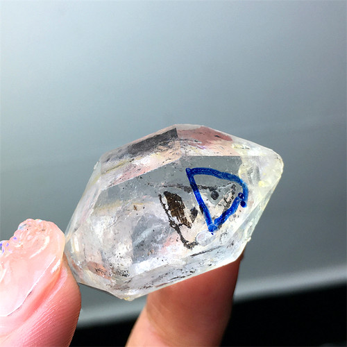 天然流沙水胆闪灵钻骸骨骨干彩虹白水晶原石原矿标本吊坠装饰摆件 - 图0