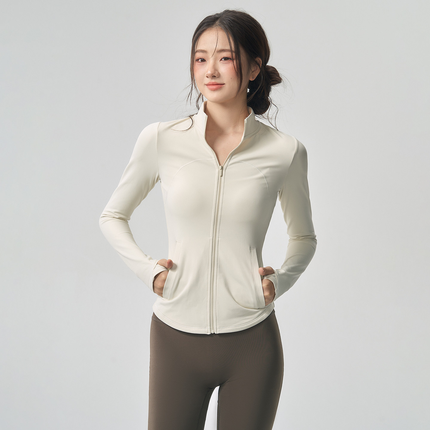 Ackdcs加绒保暖瑜伽服外套女秋冬拉链立领运动夹克普拉提健身上衣,淘宝优惠券,粉丝福利购,淘宝优惠卷