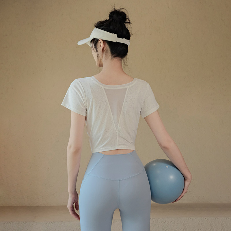 Ackdcs瑜伽服女夏季薄款短袖普拉提上衣专业跑步速干健身运动T恤,淘宝优惠券,粉丝福利购,淘宝优惠卷
