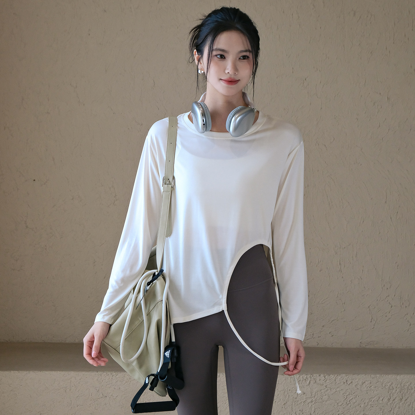Ackdcs宽松运动长袖女秋季瑜伽罩衫高级感普拉提健身T恤跑步上衣,淘宝优惠券,粉丝福利购,淘宝优惠卷