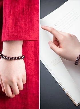 发黑辰砂乌金辰砂手链本年年男女款朱砂手链手串节日礼物