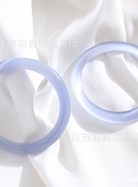 厂家直销猫眼石手镯冰蓝白月光韩版细条藕粉时尚手镯简约百搭高级