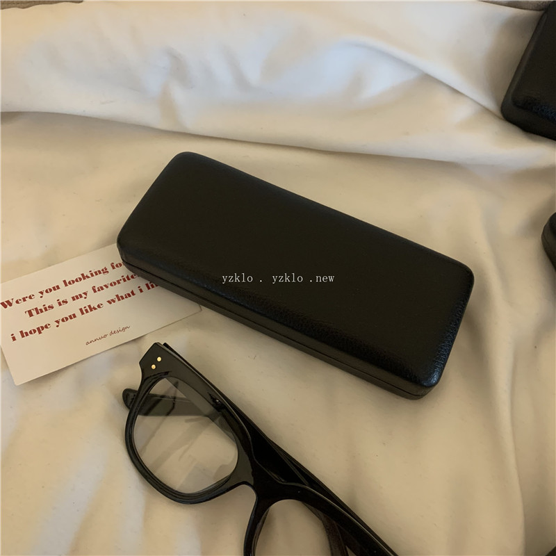 纯黑色眼镜盒高级感荔枝纹哑光男女通用太阳墨镜盒复古皮质收纳盒,淘宝优惠券,粉丝福利购,淘宝优惠卷