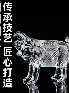 水晶亥猪摆件十二生肖猪吉祥物