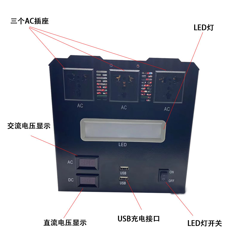 纯正弦波逆变器户外移动电源配套12V24V转220V1500W移动发电站