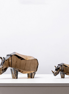 现代北欧犀牛动物摆件软装样板间客厅茶几电视柜房间家居牛