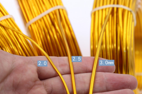 2.0/2.5/3mm粗彩色圆铝线 DIY手工园艺品制作发财幸福树金龙摆件 - 图0