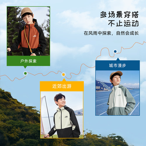 小软壳安踏儿童四防外套男童运动上衣2026秋冬季新款户外防风外套 - 图3