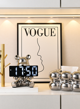 速发熊入户玄门收纳摆件客厅进关口鞋柜饰视酒柜装电品存钱罐