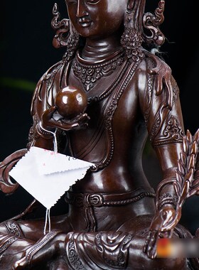 速发像藏王铜泊 家用铜像尼地尔手工铜紫铜1尺地藏王菩萨铜像