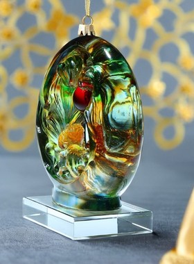 速发琉璃鸿工当头运摆品双鱼艺件招财客厅高档轻奢装饰品新家乔迁