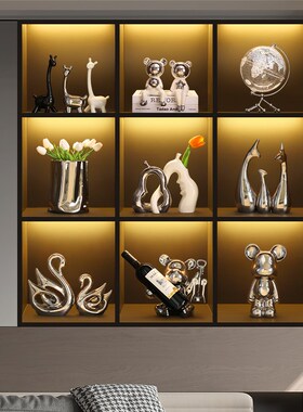 速发轻奢件柜摆酒客厅玄关居边电视柜家餐软装工艺装饰品2024新款