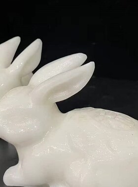 速发白玉兔子摆件家居客厅关玄电视工酒柜开业乔迁送礼玉雕柜艺品