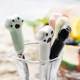 5 stainless steel non-ceramic handle fruit fork cute creative cat claw small fork dessert cake mooncake soft tableware