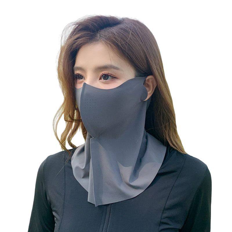 防晒口罩遮脖子透气女高颜值防紫外线开车骑行冰丝全脸护颈面罩夏