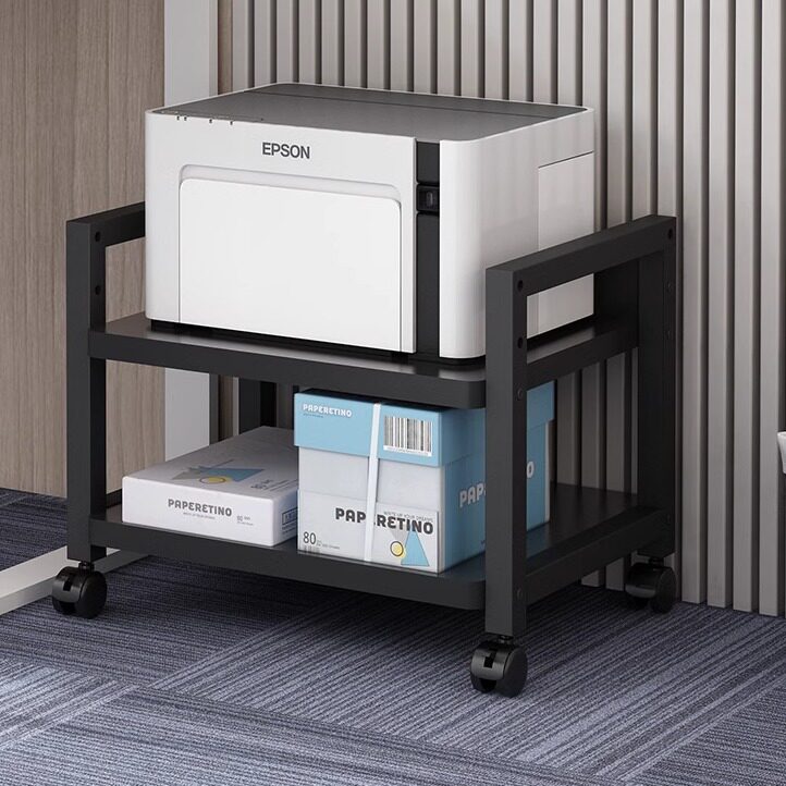 落地双层打印机置物架办公室书房桌下带轱辘可移动可调节高度架子,淘宝优惠券,粉丝福利购,淘宝优惠卷