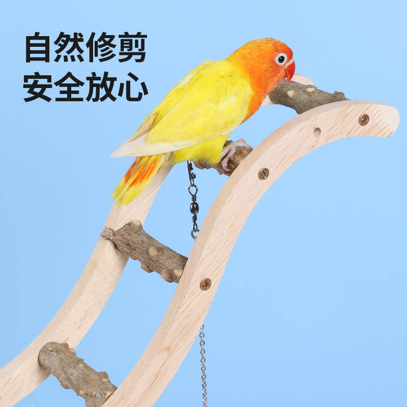 虎皮牡丹鹦鹉玩具小鸟互动爬梯攀爬绳秋千配件用品云梯木梯磨爪嘴