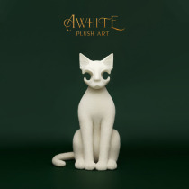 AWHITE white oriental short hairy cat plush toy doll Home Decorative Pendulum art