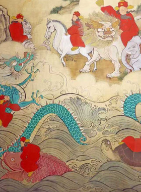 新中式国风龙凤呈祥客厅玄关挂画