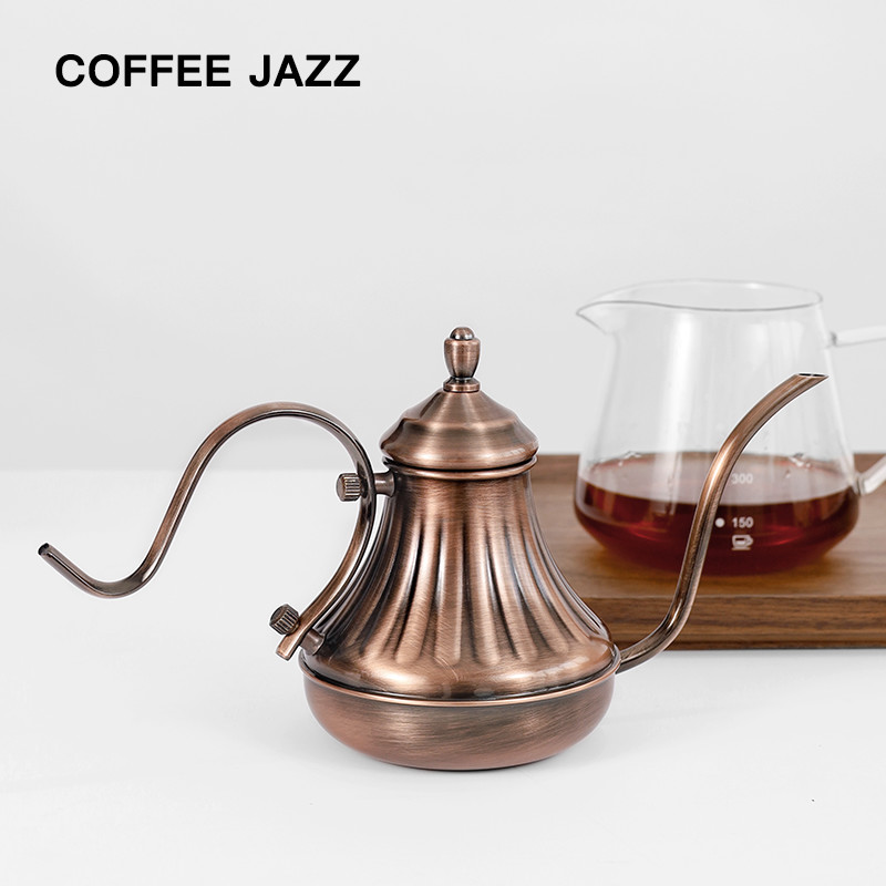 COFFEE JAZZ分享手冲咖啡壶细口壶不锈钢做旧复古土耳其咖啡壶-图1